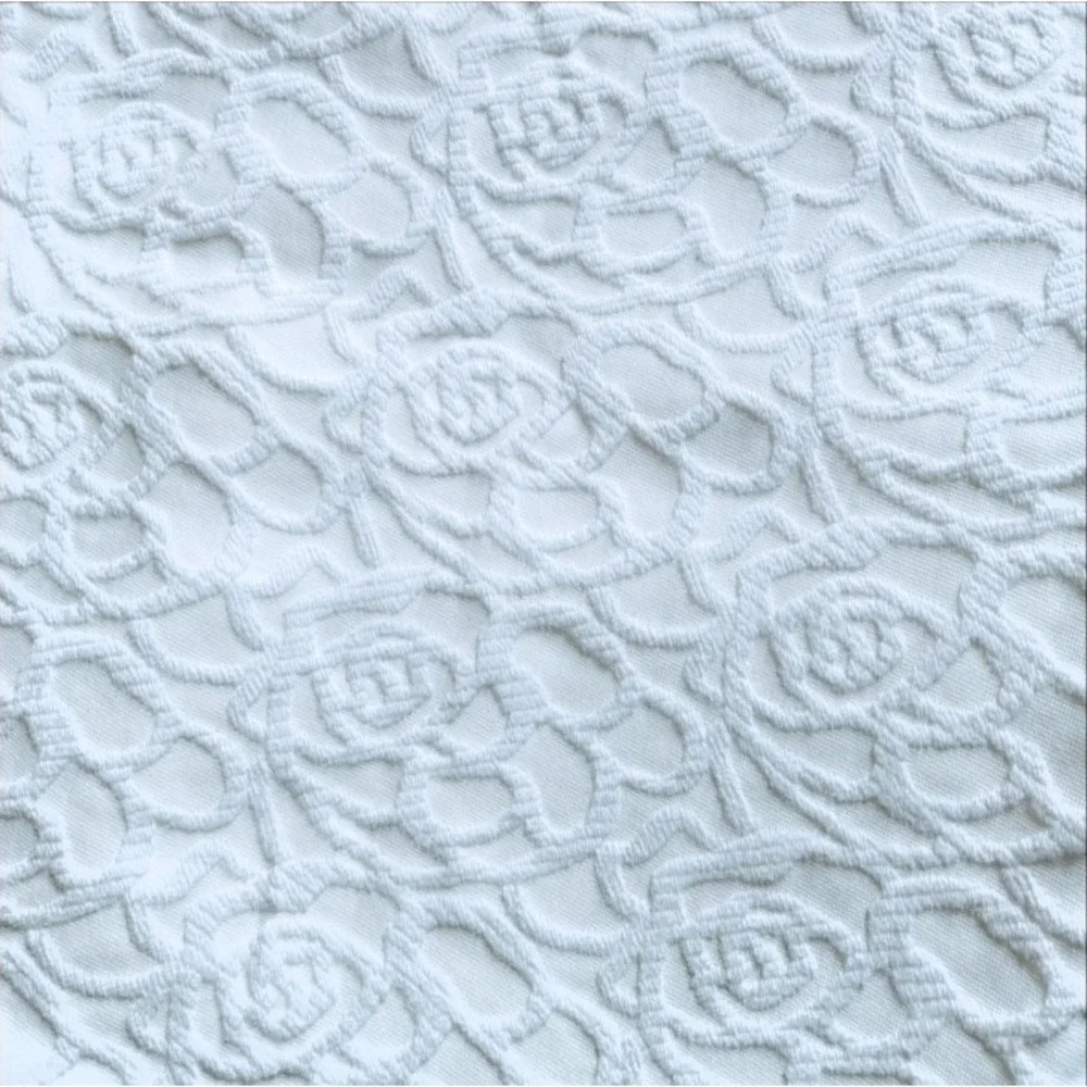Piu Belle PiuBelle QUEEN Textured Woven Roses Quilt Coverlet White Bedspread NEW